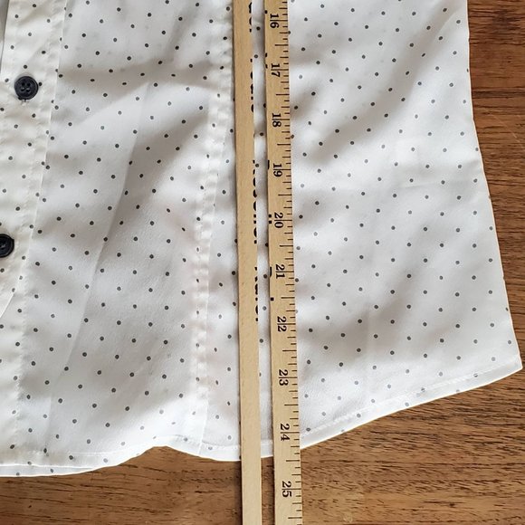 Pendleton White Blue Polka Dot Long Sleeve Button Up Shirt - Picture 10 of 12